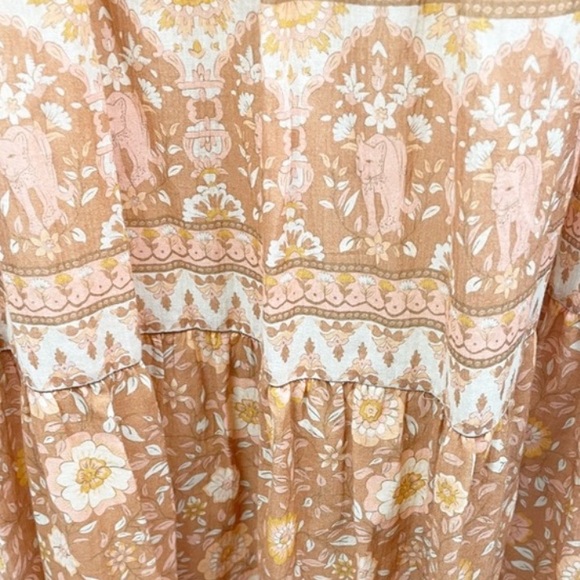 SPELL & THE GYPSY Utopia strappy floral Cinnamon sundress - Picture 8 of 11